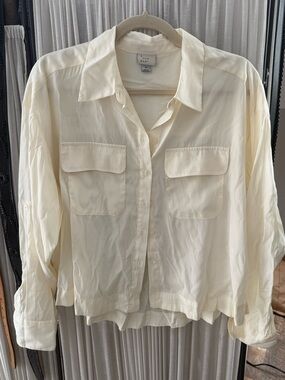 a new day Ivory Button-Front Pocket Shirt